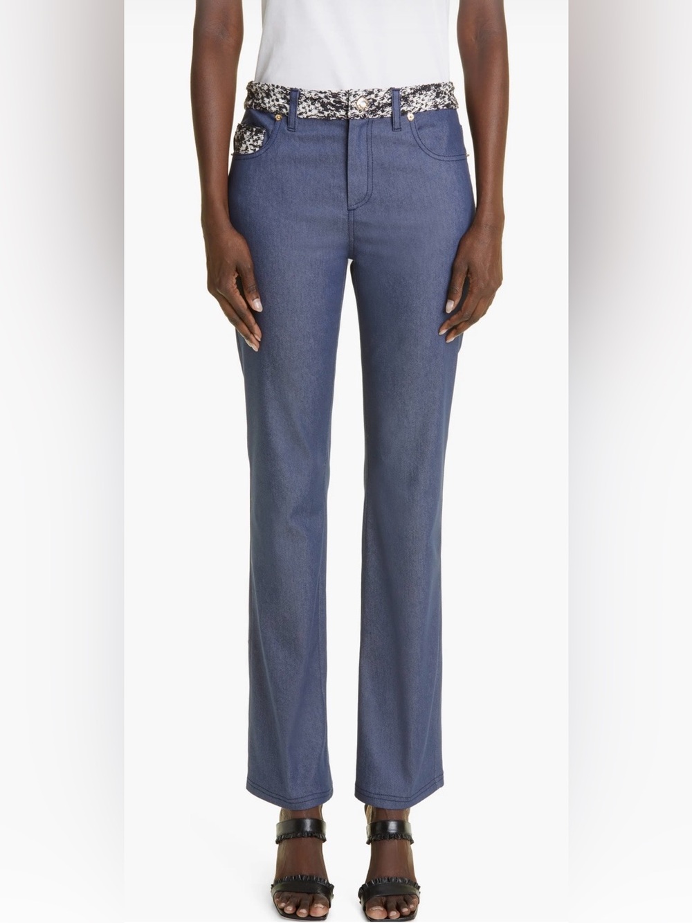 St John exclusively for Nordstrom tweed stretch denim trouser jeans size 14
